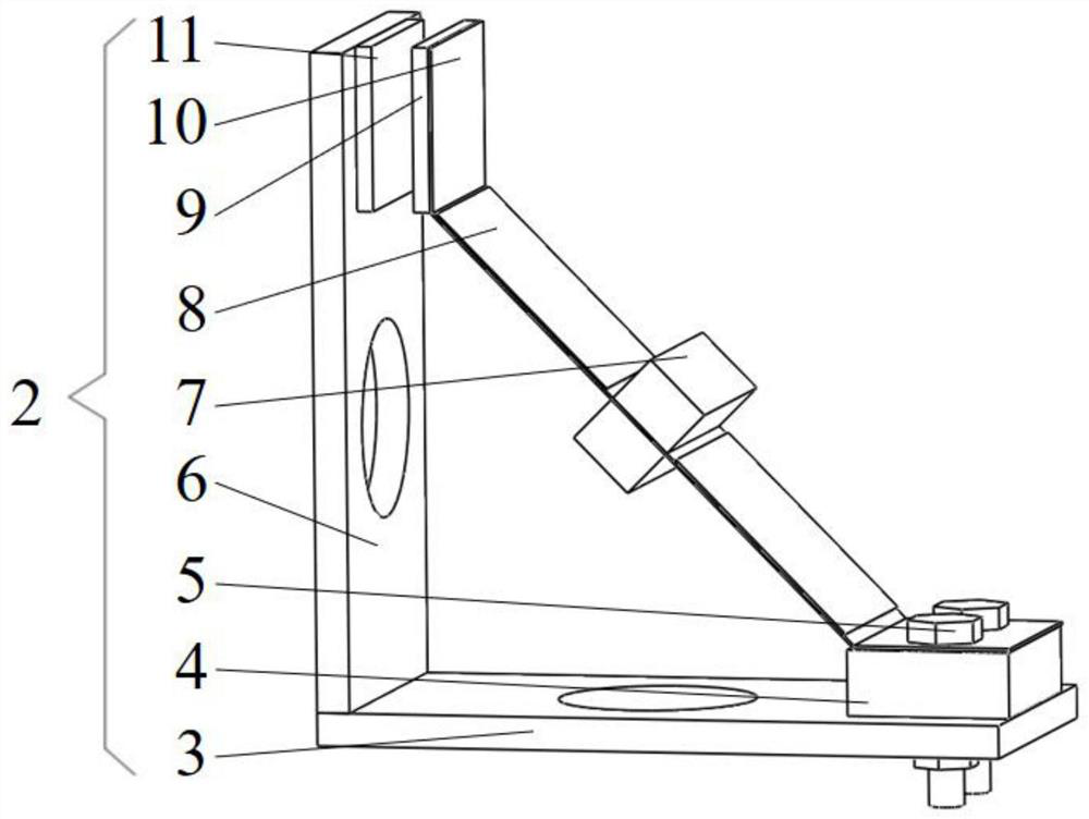 Oblique diagonal beam type three-way broadband piezoelectric vibration energy harvesting device