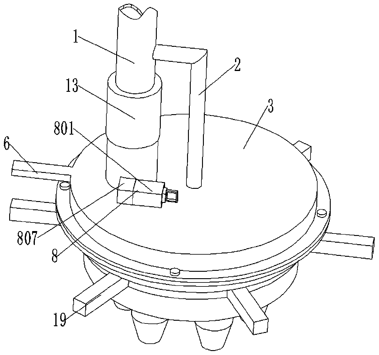 Environment-protecting dispensing device with controllable adhesive spreading amount for plywood processing