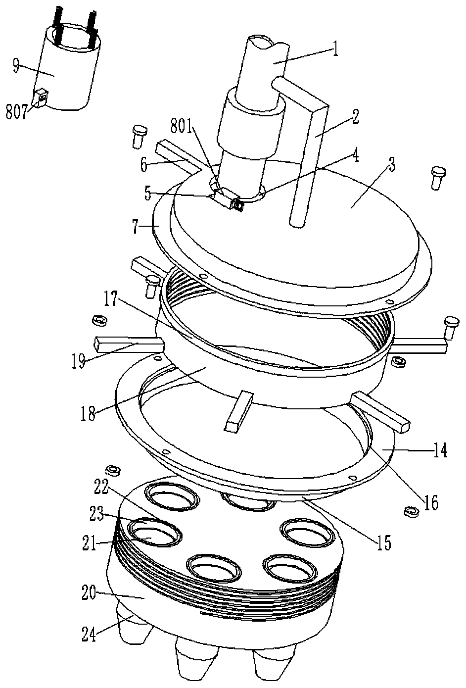 Environment-protecting dispensing device with controllable adhesive spreading amount for plywood processing