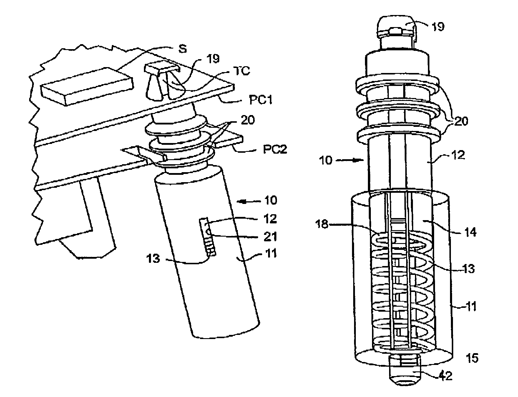 Spring loaded spacer