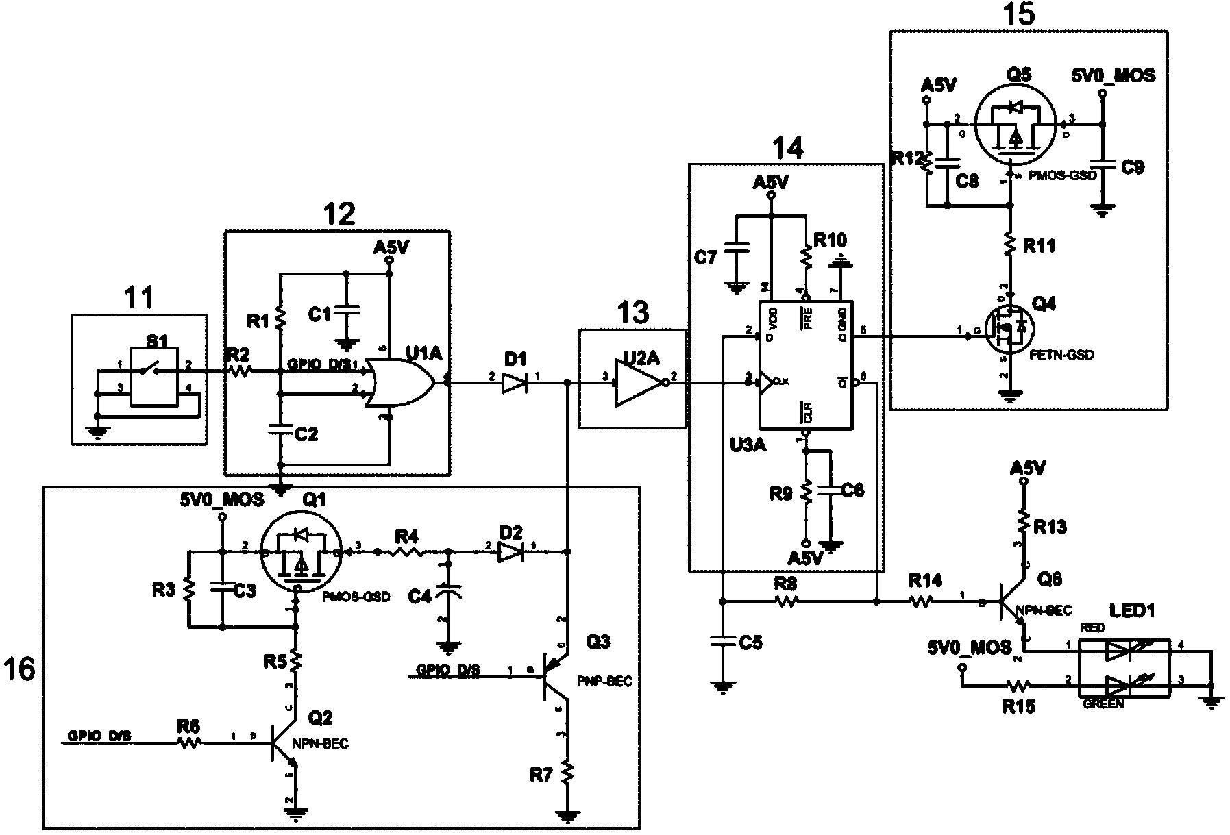 Startup and shutdown machine circuit