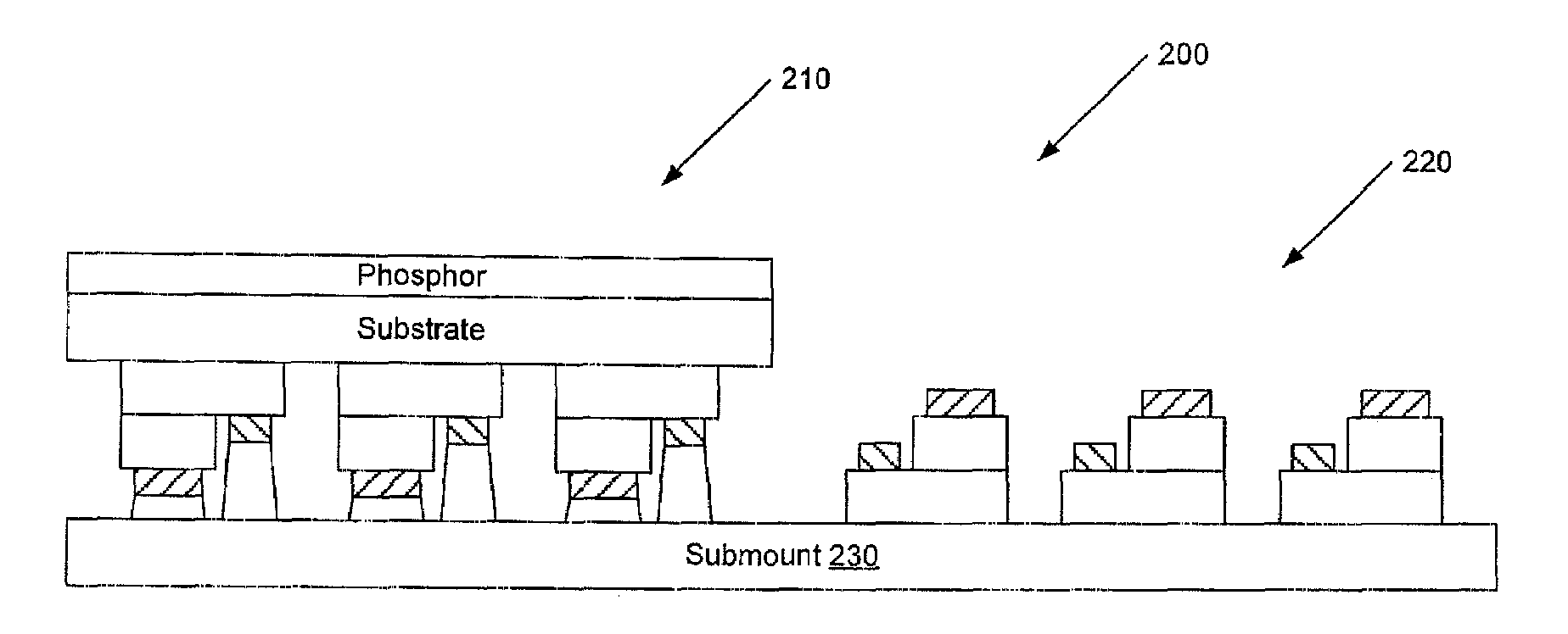 Illumination device having one or more lumiphors, and methods of fabricating same