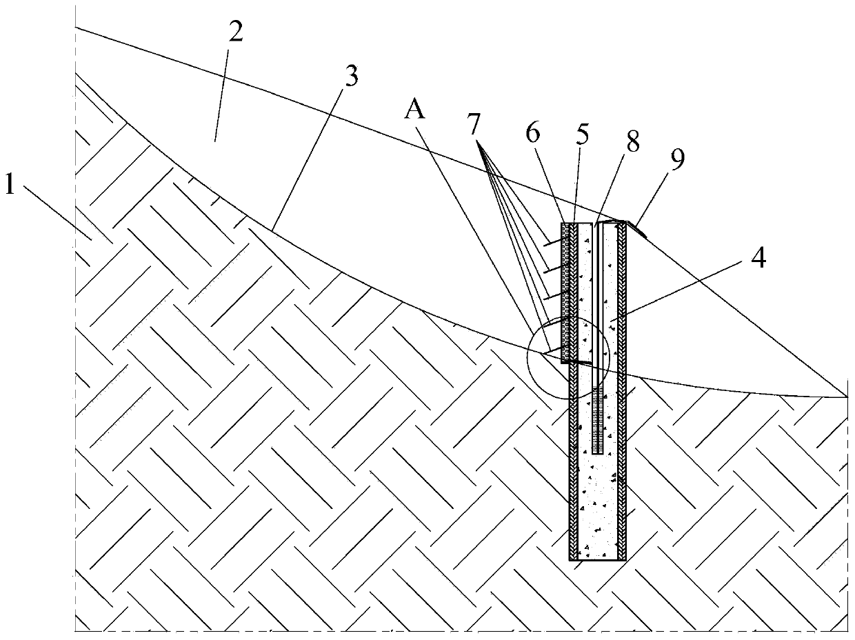 Anti-sliding pile assembly with anti-seismic drainage function and construction method of anti-sliding pile assembly