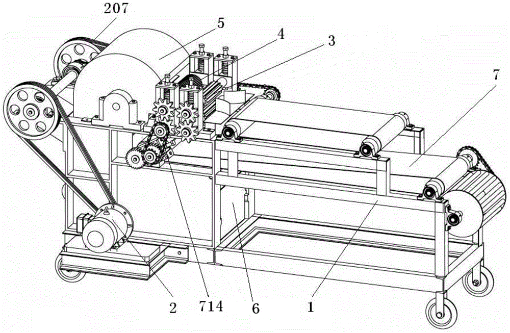 Movable wholly-feeding banana stem comprehensive utilizing machine