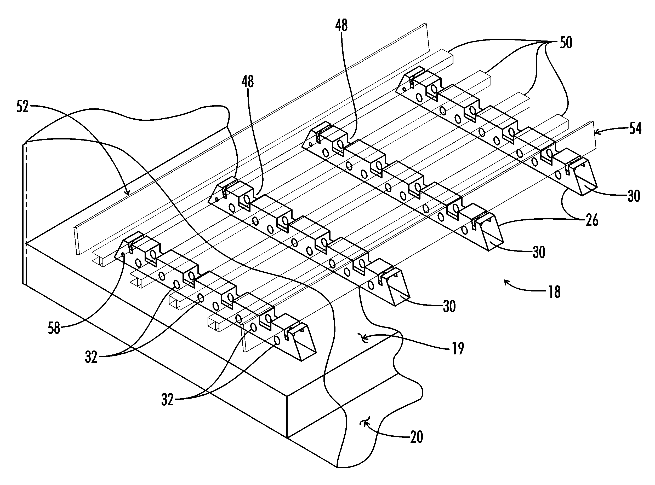 Composite support system for a fill media cooling tower