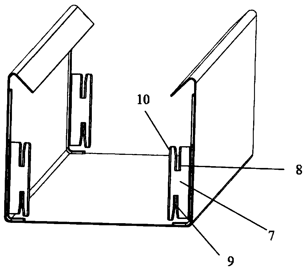 Keel connecting structure for grating suspended ceiling