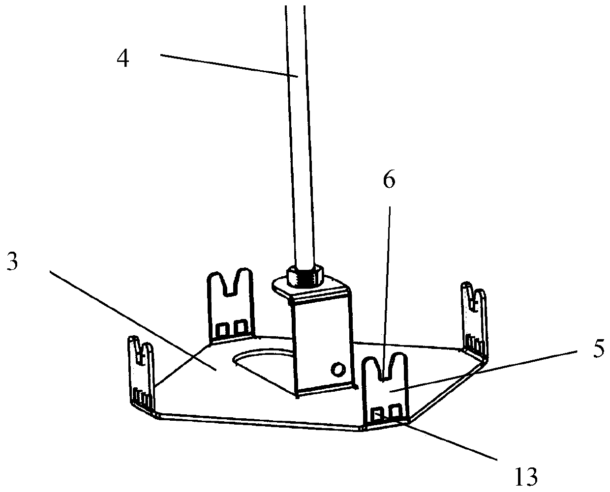 Keel connecting structure for grating suspended ceiling