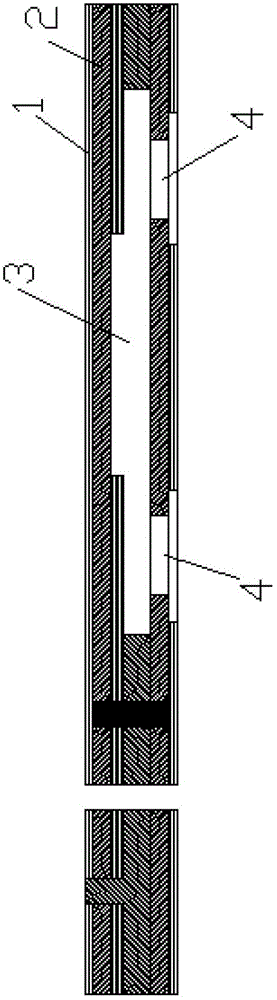 Embedded cavity multilayer printed board structure