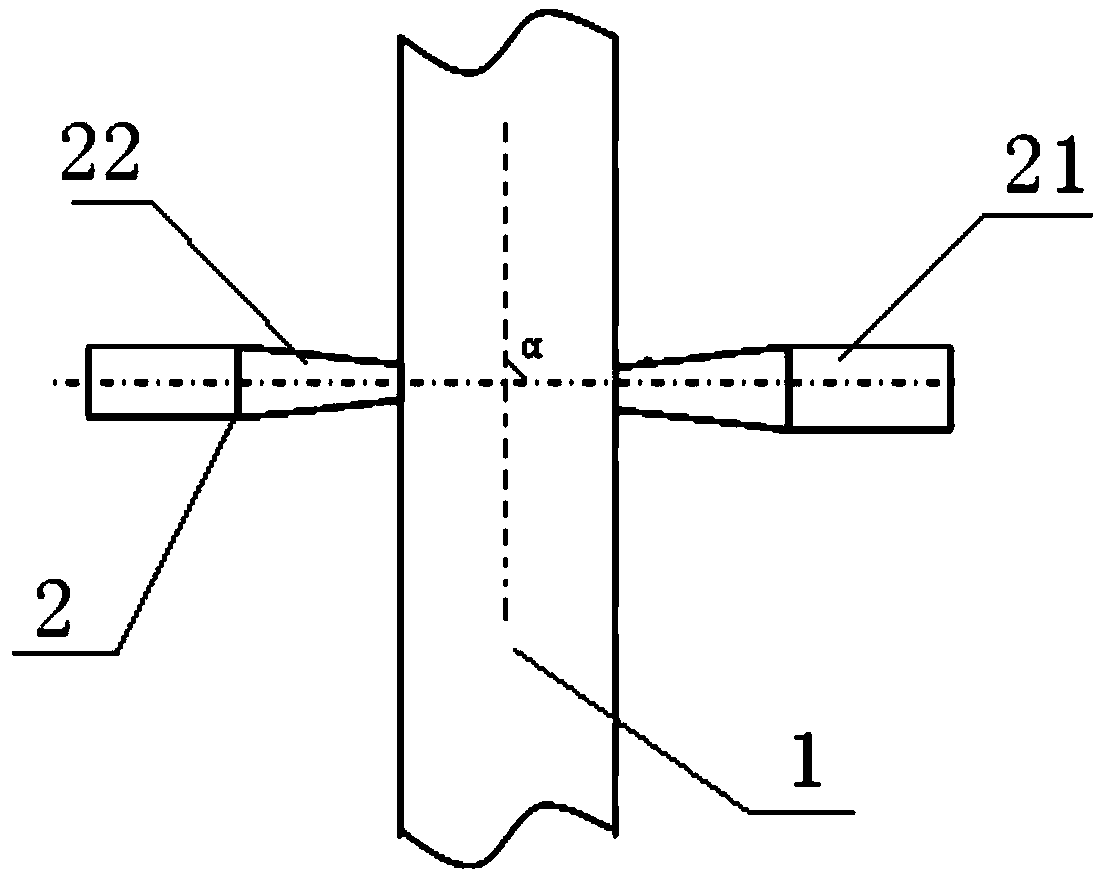 Smoke conveying device and method for injecting oxygen-enriched gas into flue