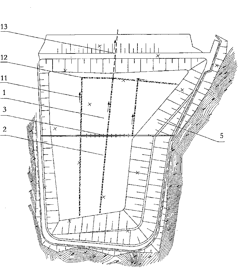 Drainage treatment structure for working landfill slope underground water