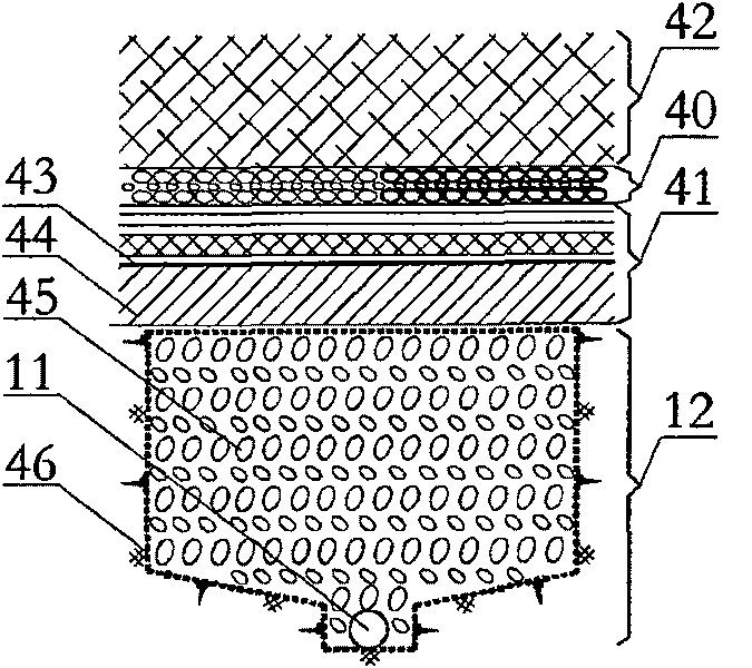 Drainage treatment structure for working landfill slope underground water