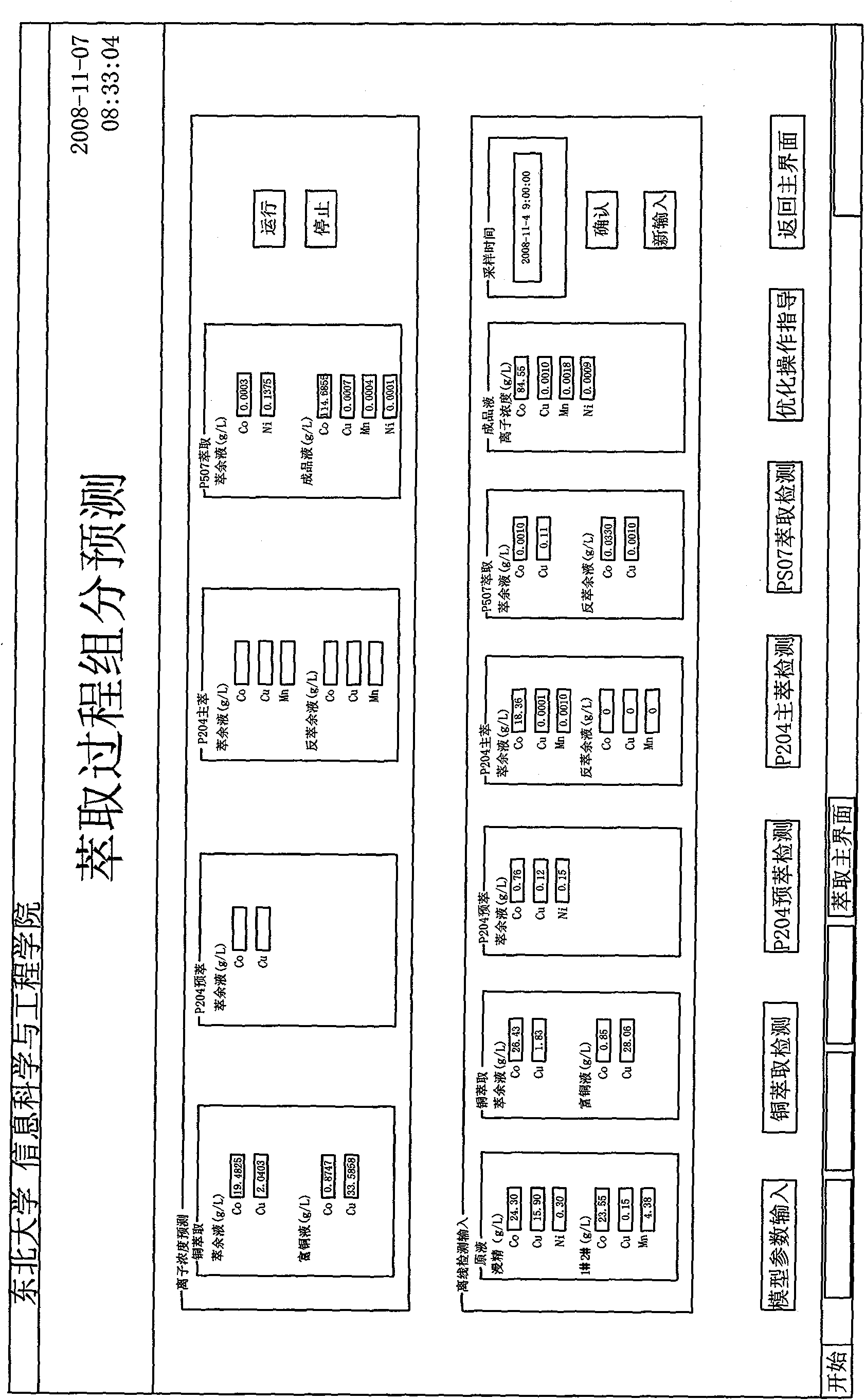 Method for component content prediction and optimization operation in wet-process metallurgic extraction process