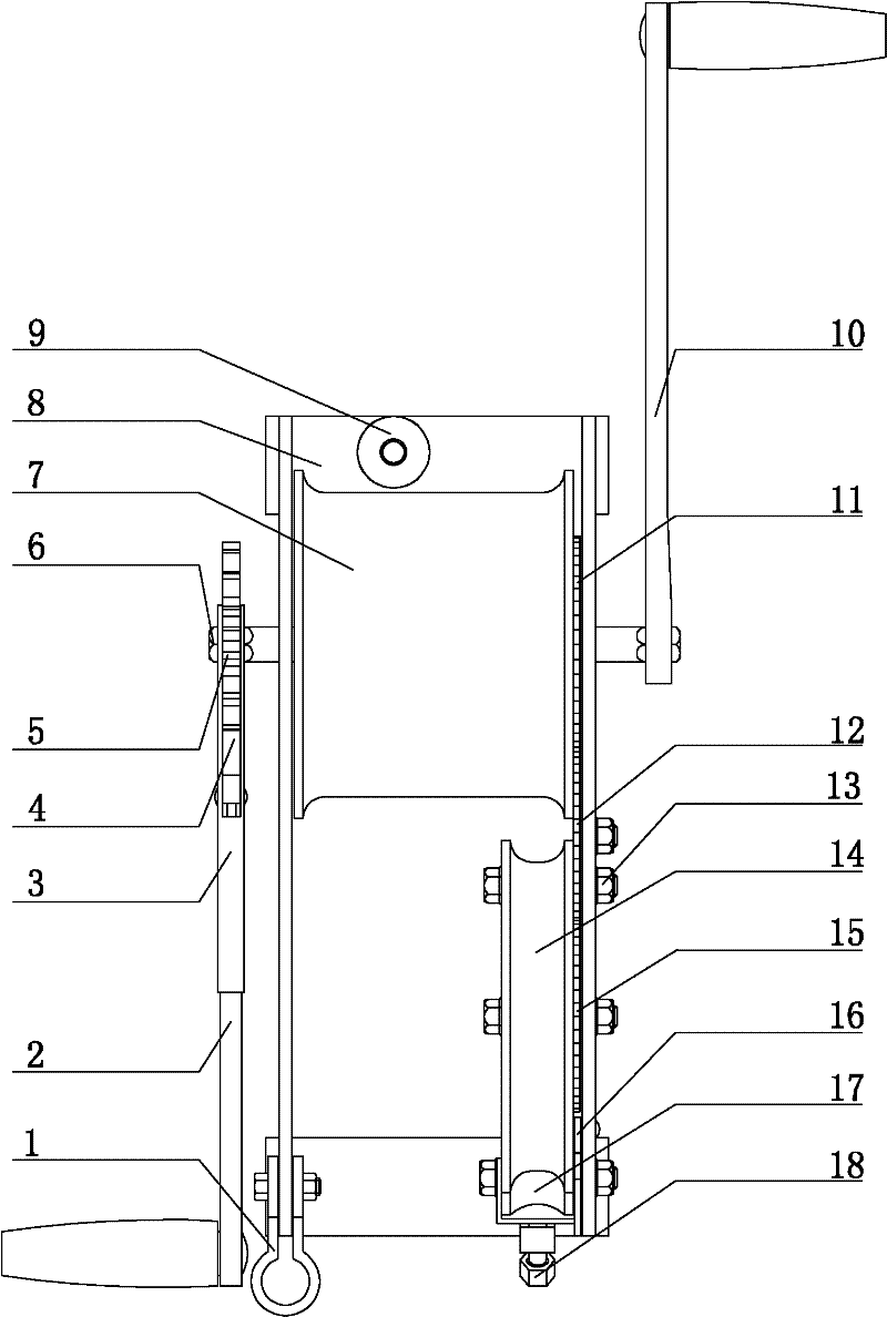 Automatic tail rope rolling and releasing manual capstan