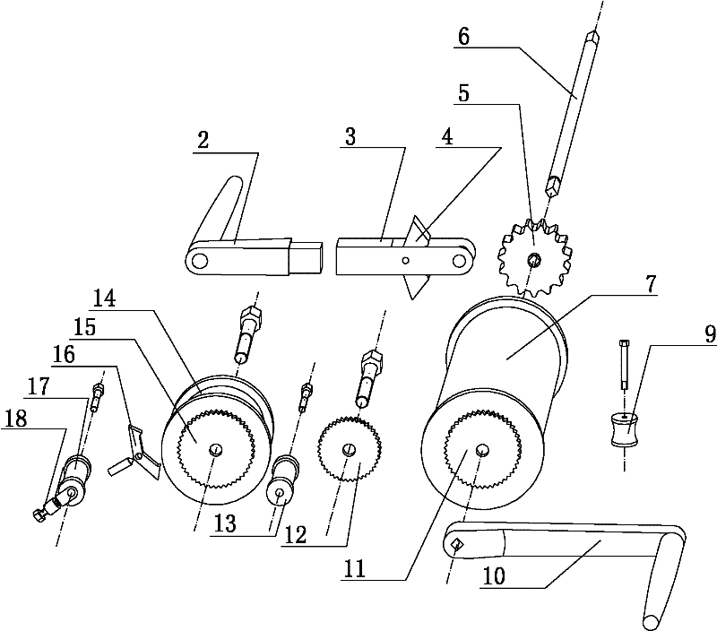 Automatic tail rope rolling and releasing manual capstan