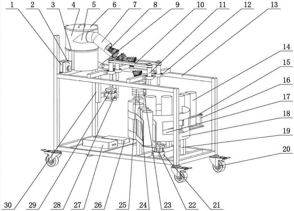 Automatic shuttlecock tidying and collecting device