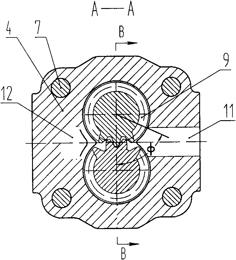 High-pressure gear pump with rectangular oil inlet