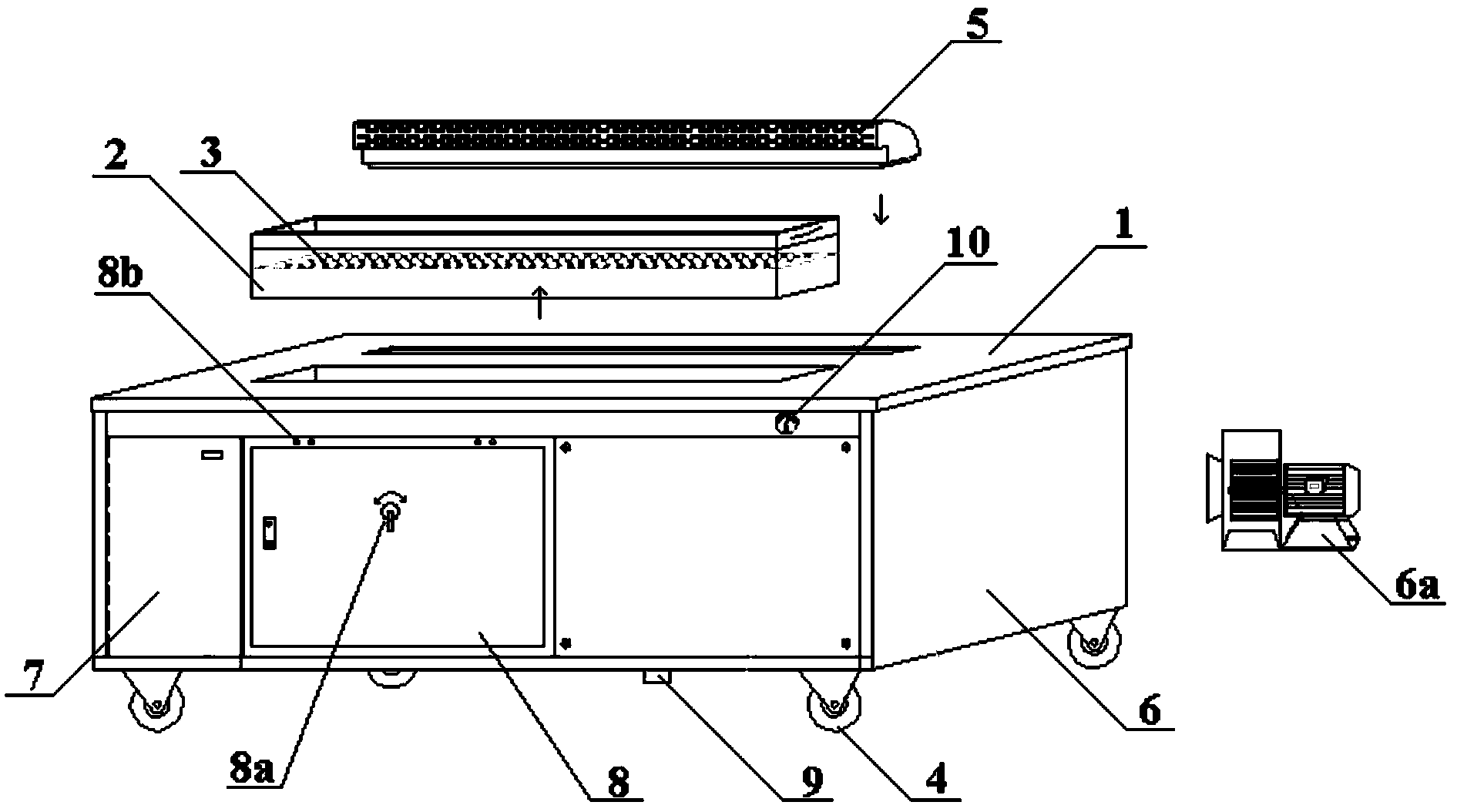 Smokeless barbecue trolley