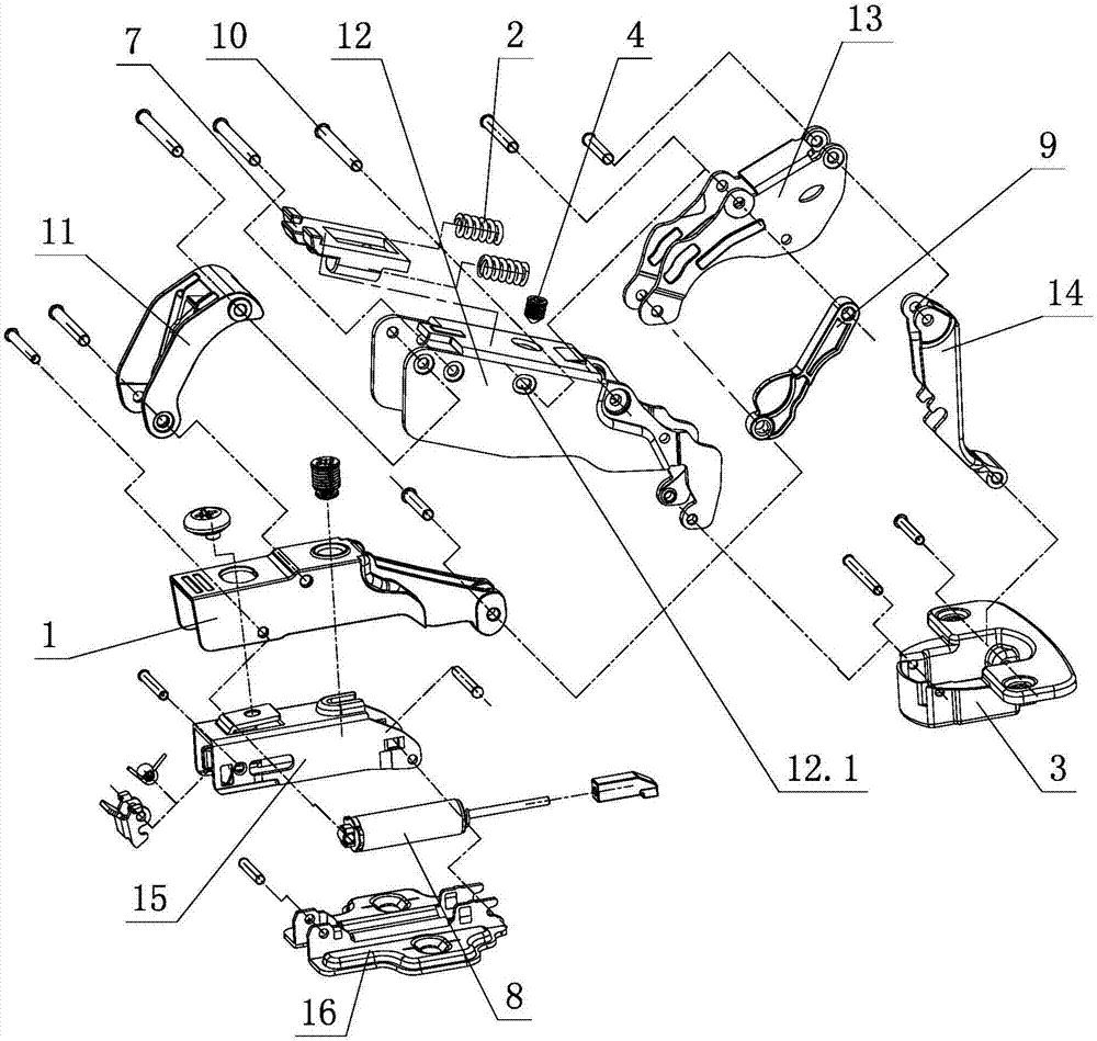 A hinge opening and closing force adjustment mechanism