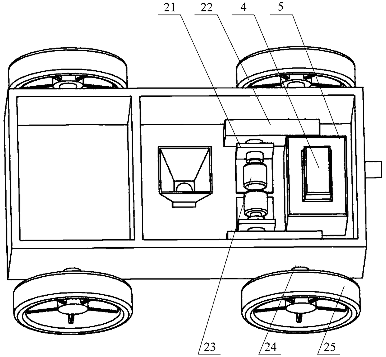 A sowing and fertilizing vehicle