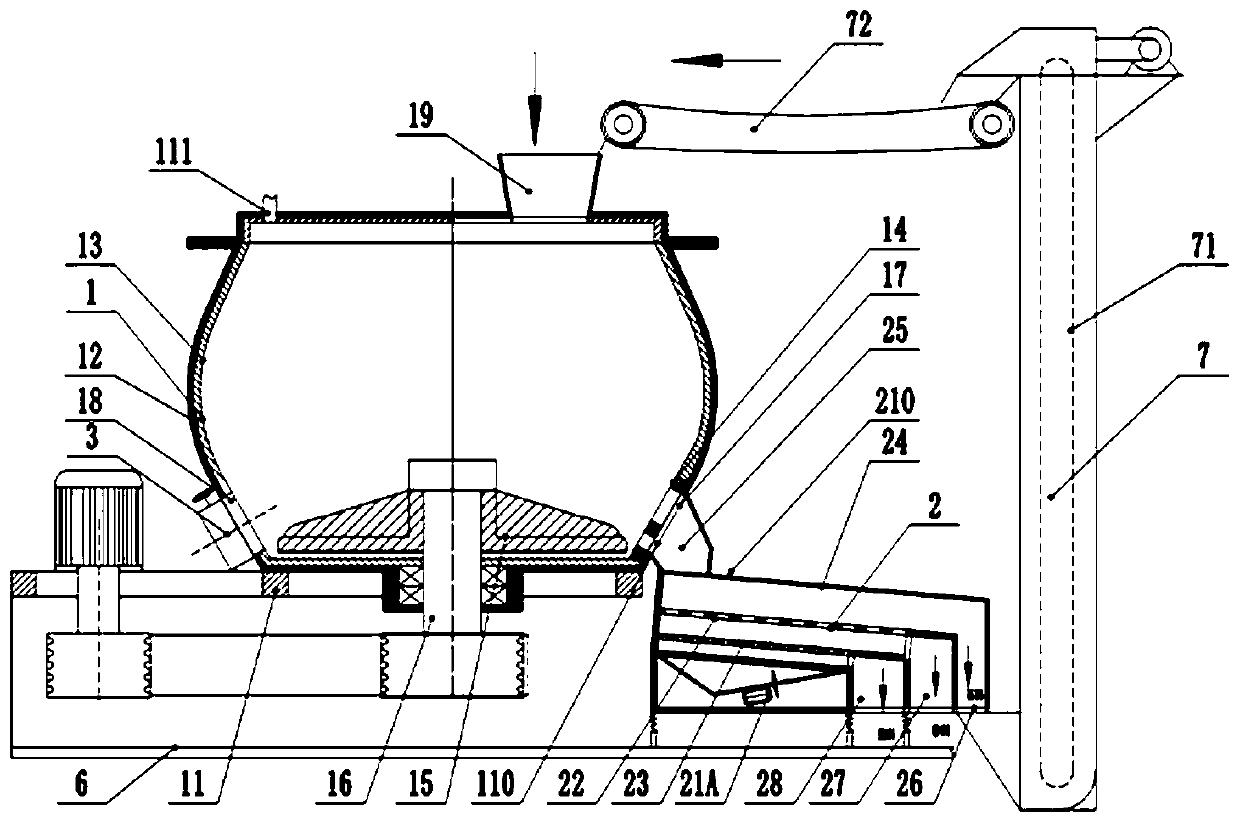 Device for separating waste concrete to manufacture sand, stone and silicate aluminate material