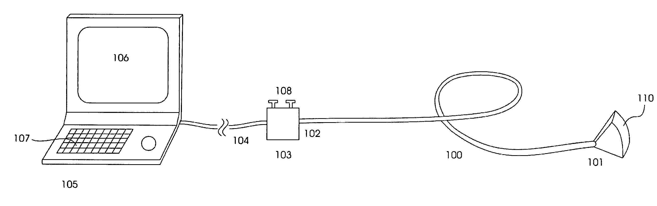 Extended, ultrasound real time 3D image probe for insertion into the body