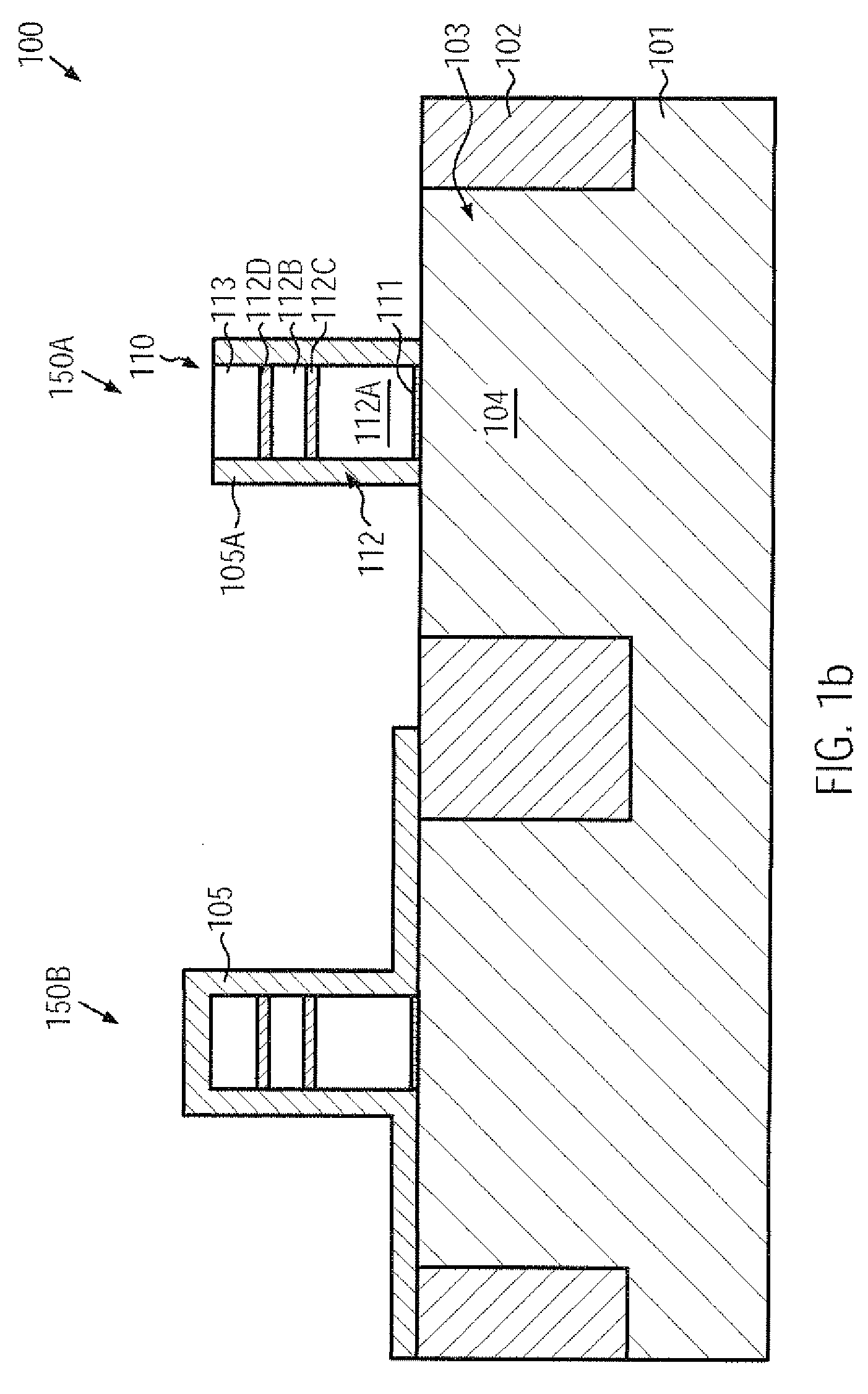 CMOS device comprising MOS transistors with recessed drain and source areas and a SI/GE material in the drain and source areas of the PMOS transistor