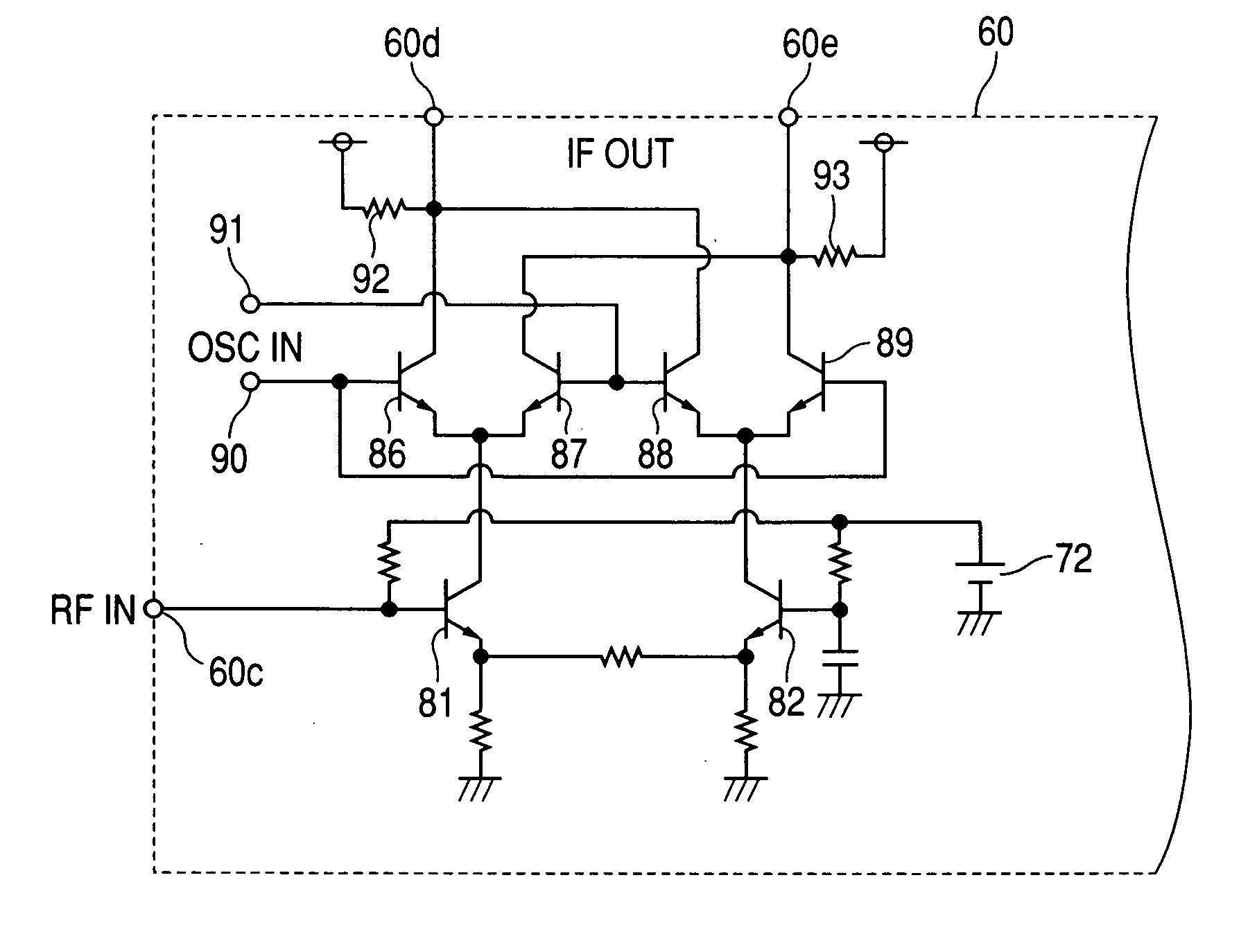 Frequency converter capable of preventing level of intermediate frequency signal from lowering due to rise in temperature