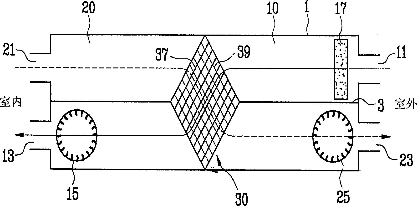 Electric heat exchanger of air interchanging device