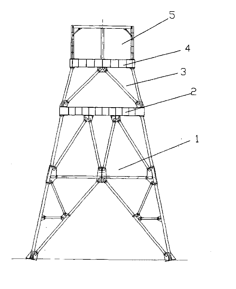 Sinking headframe double-layer sheave wheel platform system