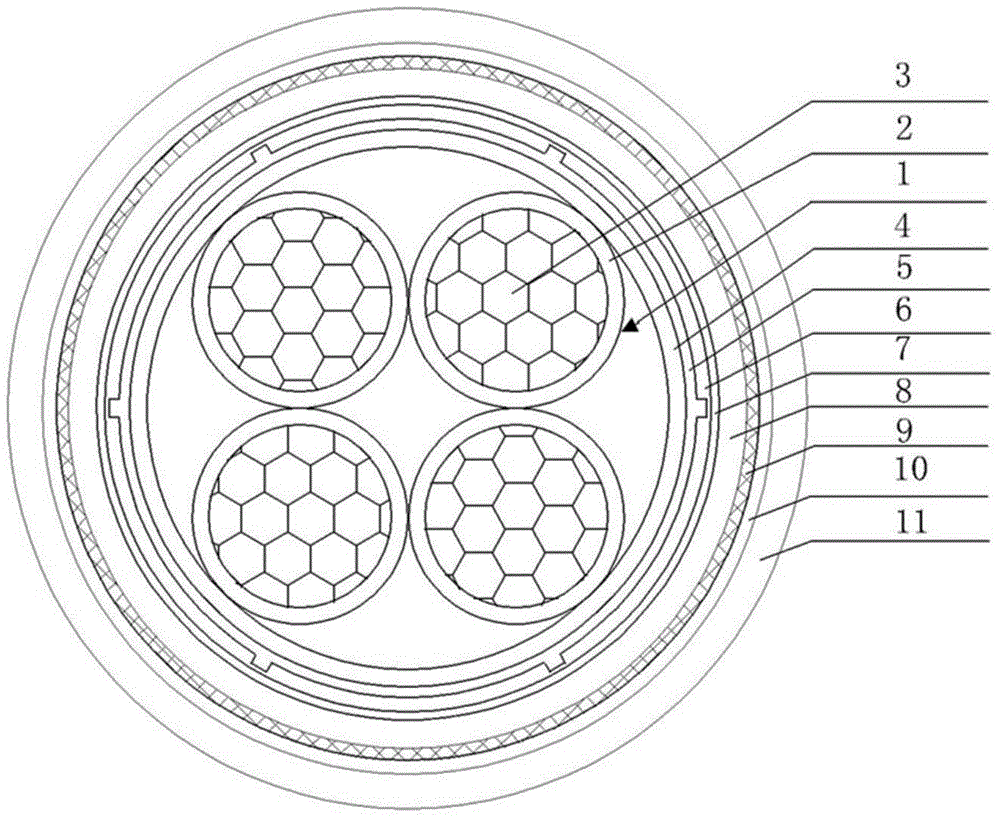 Mineral insulated metal sheathed fire-resistant cable, manufacturing method and application thereof