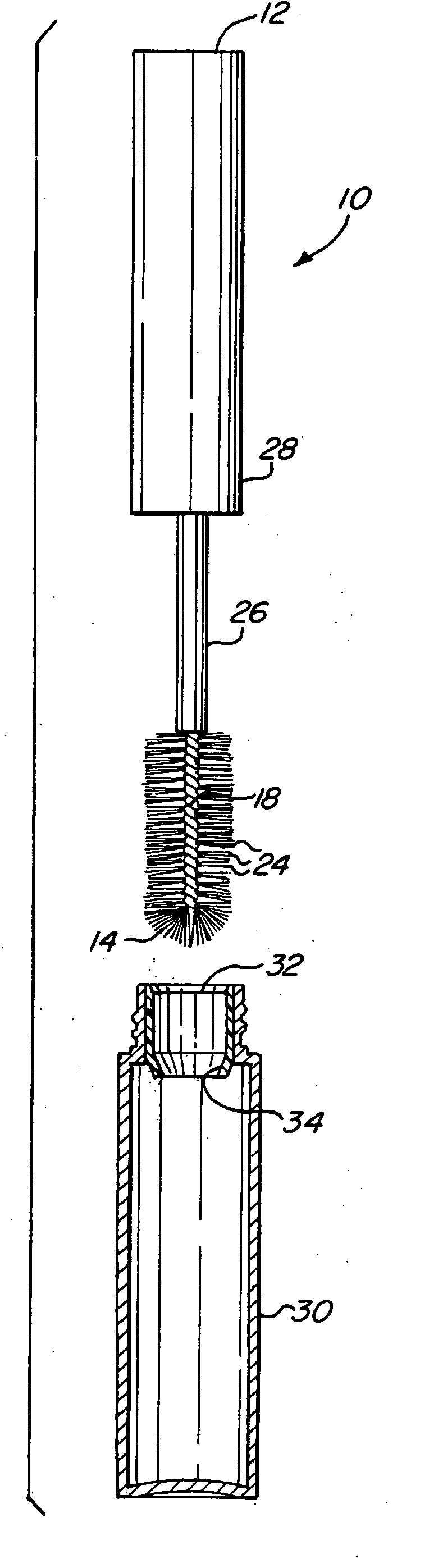 Mascara applicator with fan tip