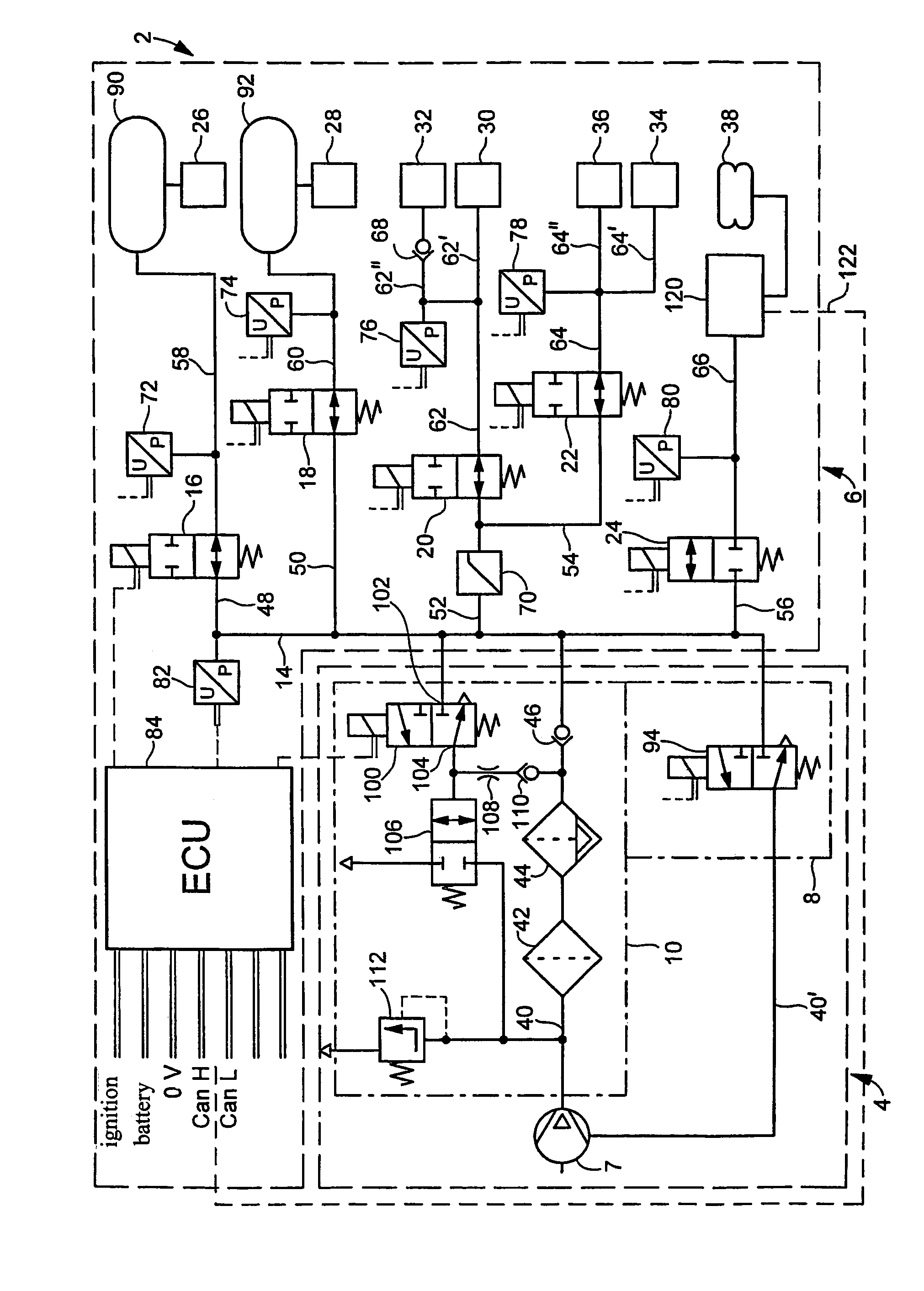 Electronic compressed air system