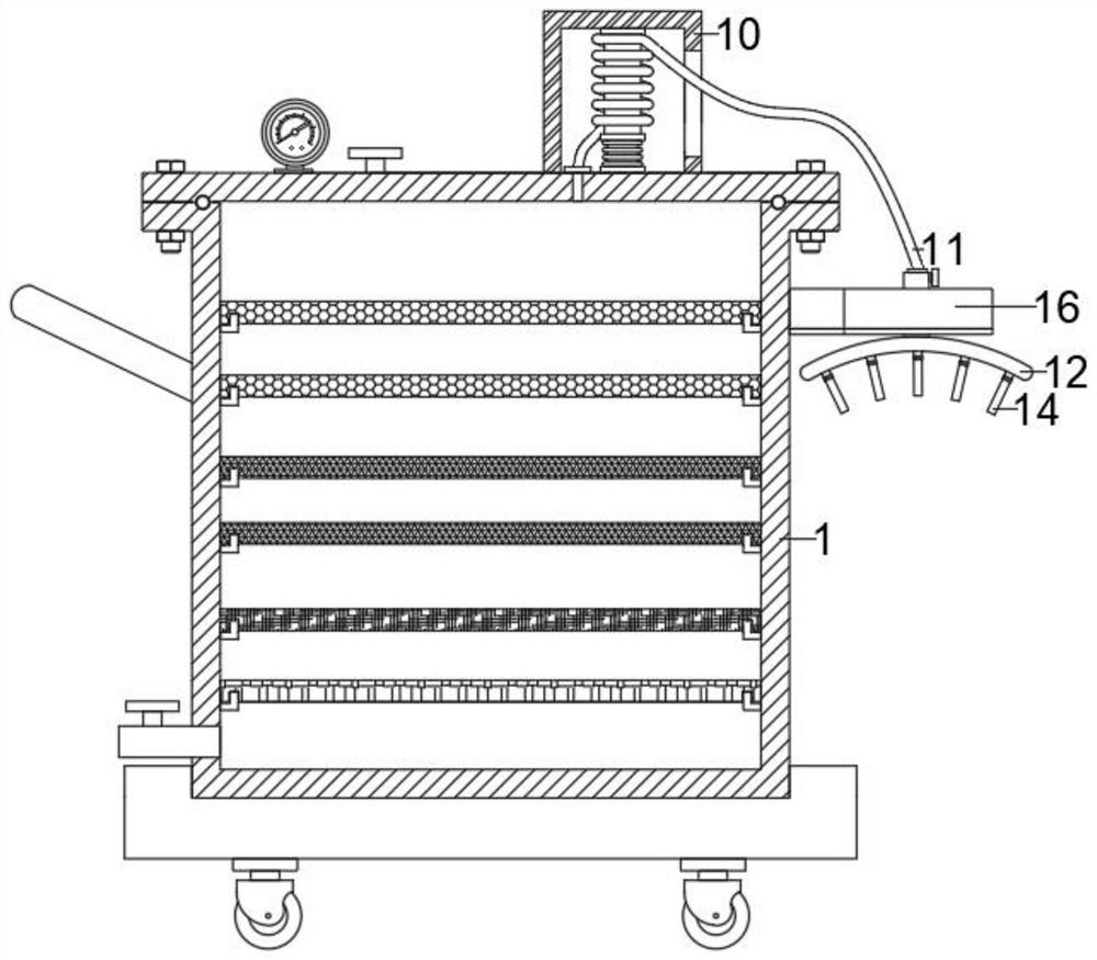 Compressed gas filtering and purging device for maintenance