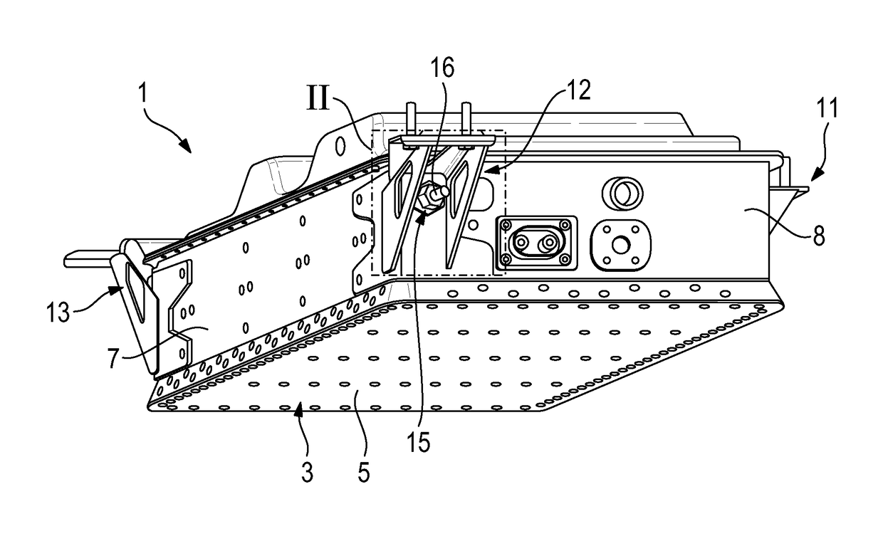 Battery having supporting elements