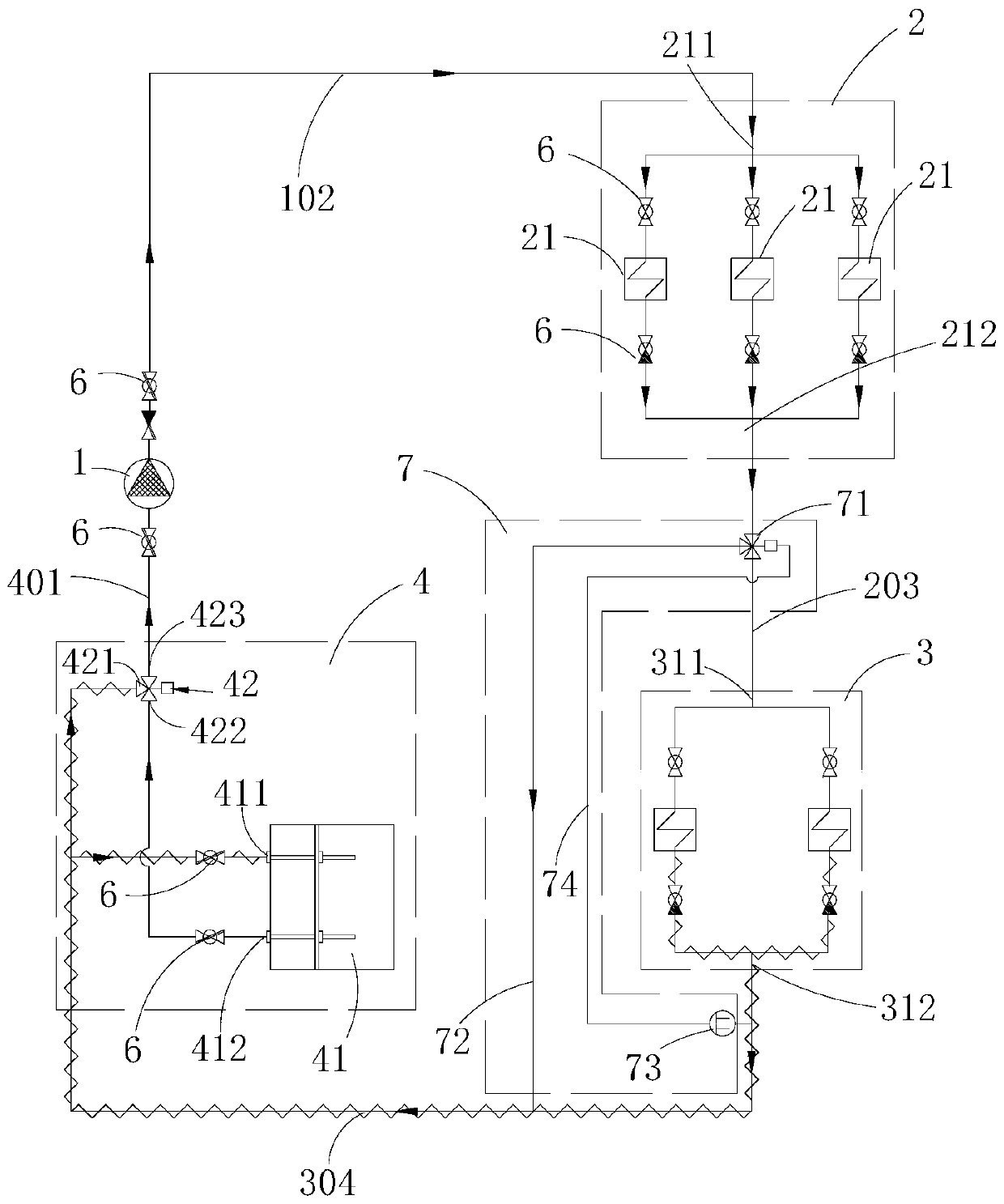 The cooling system of offshore equipment and the ships and offshore platforms using the cooling system