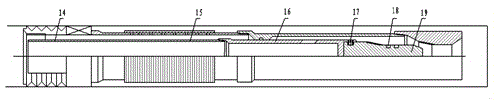 Gravel pack sand prevention pipe column installed when wellhole is flushed, for horizontal well