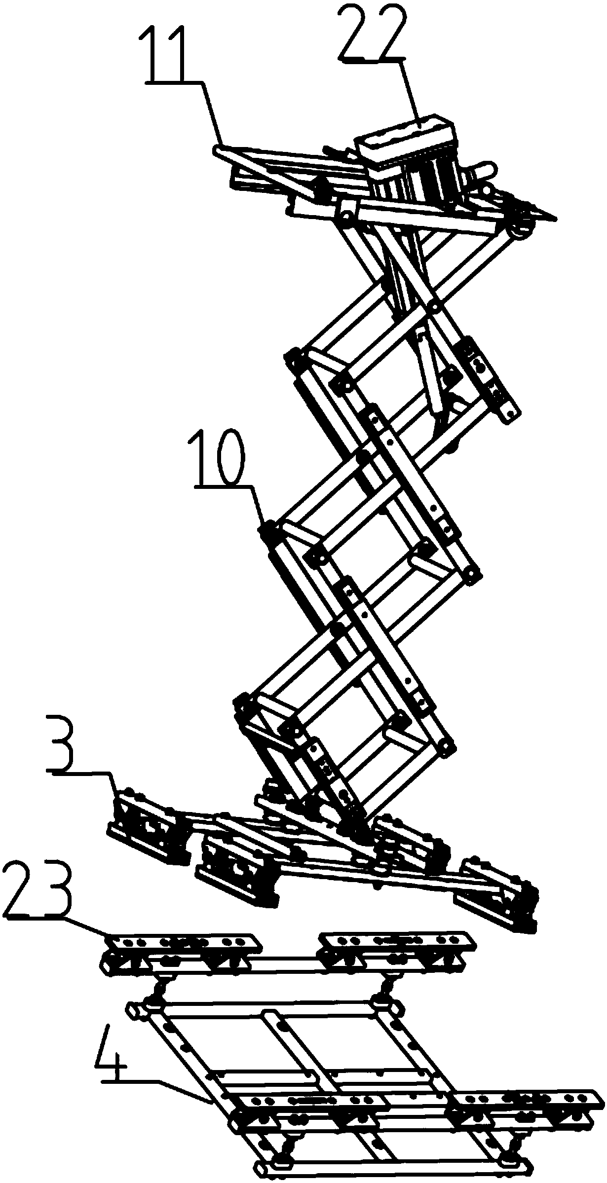 Reverse pantograph, charging system and car