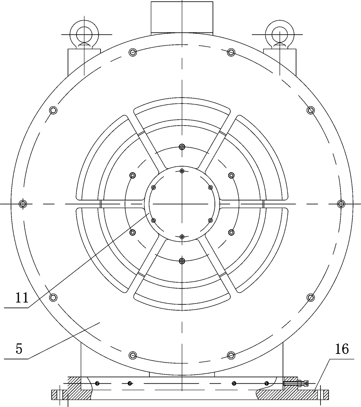 Beam pumping unit-used direct-drive permanent magnet synchronous motor