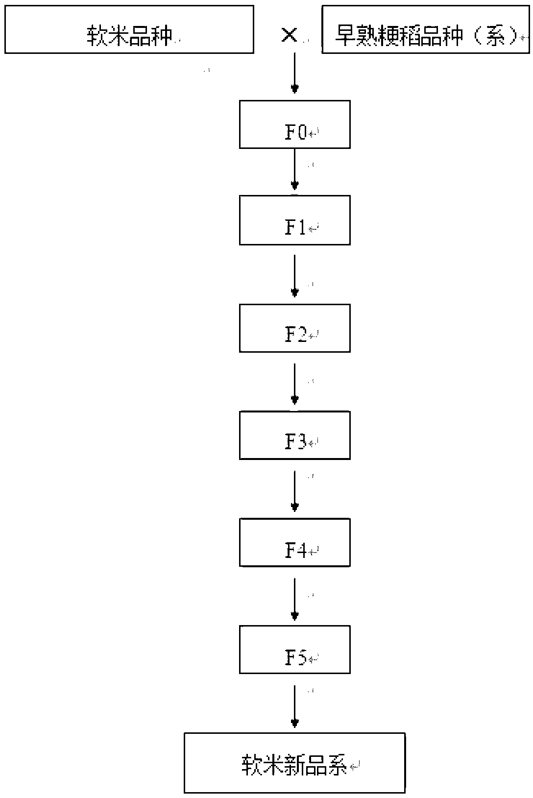 Breeding method of high-yield early-matured soft rice