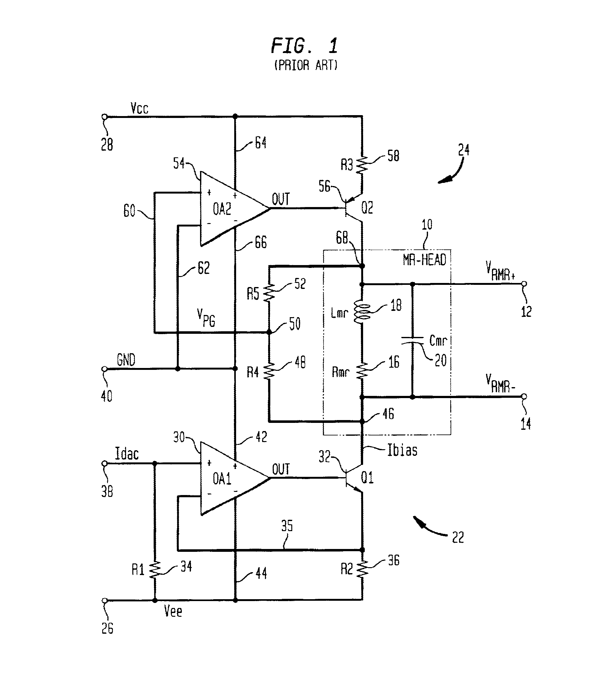 Current limiter for magneto-resistive circuit element