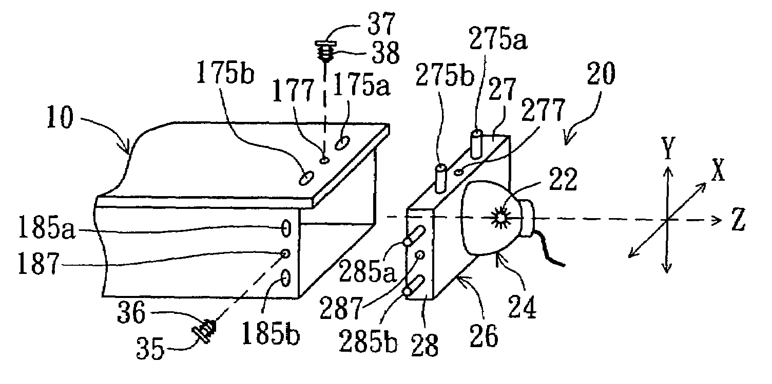 Adjustable lamp module and image projector applied with the lamp module