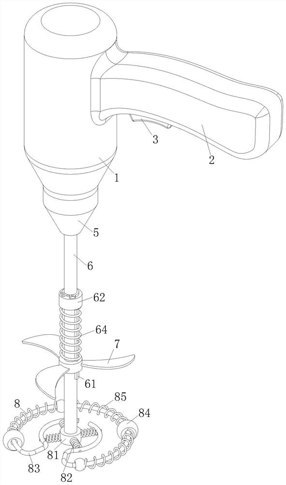 Handheld liquid stirrer based on impact stirring