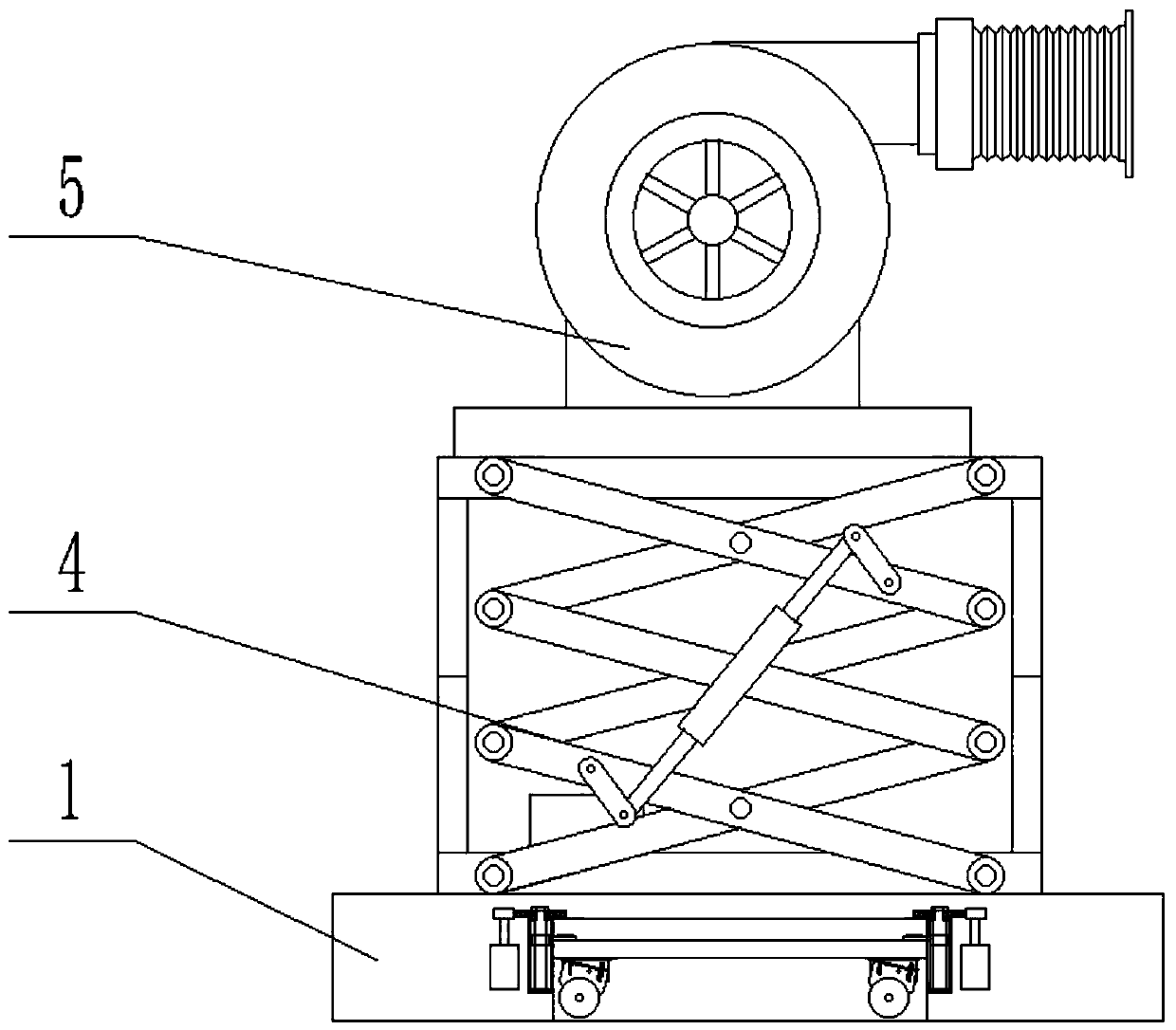 Quickly-movable draught fan for leather treatment in bag and suitcase processing