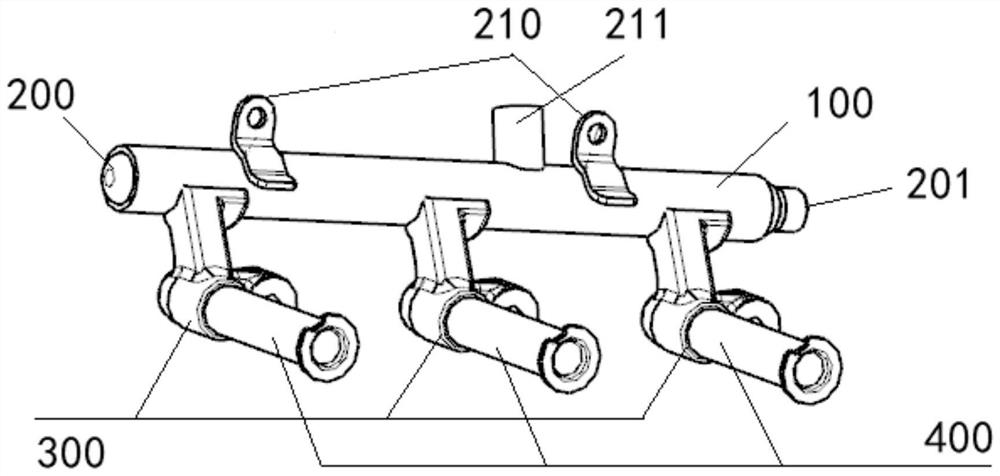 High-pressure oil rail argon arc welding assembly and manufacturing method thereof