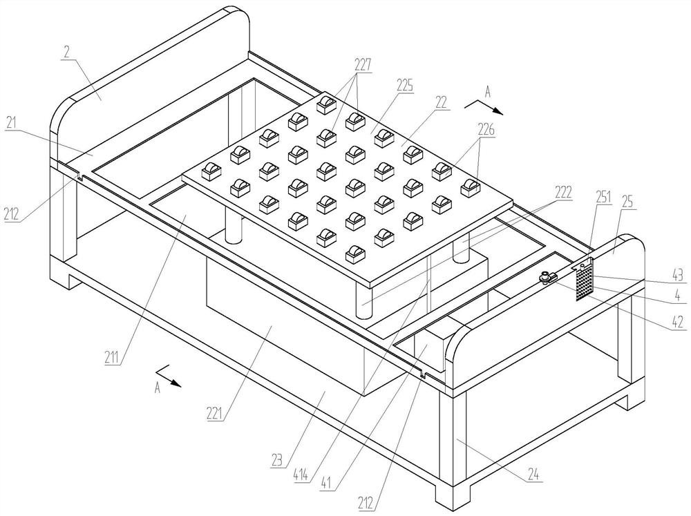 Surgical stretcher and matched night illumination sickbed convenient for transferring patient