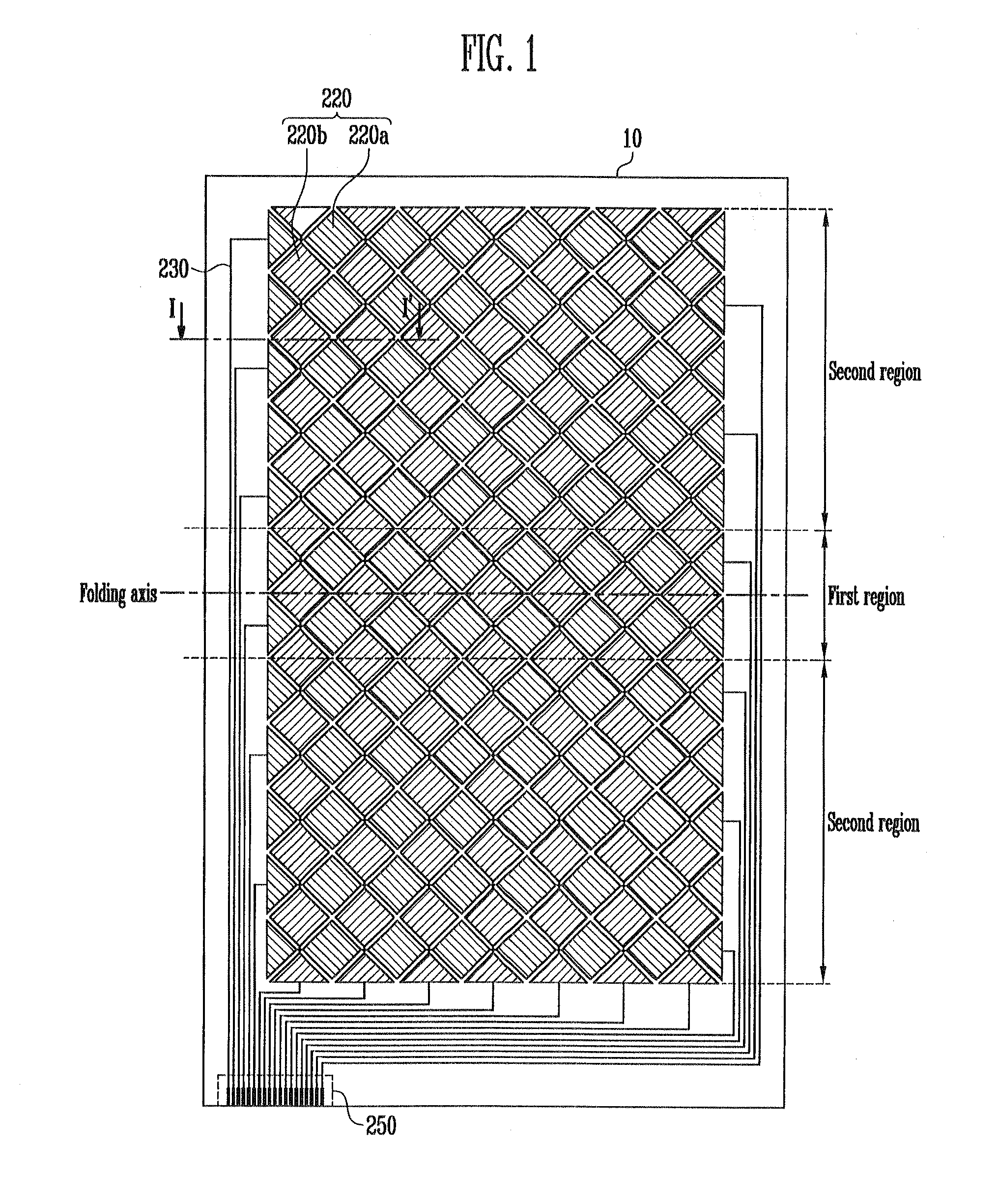 Flexible touch screen panel and flexible display device with the same