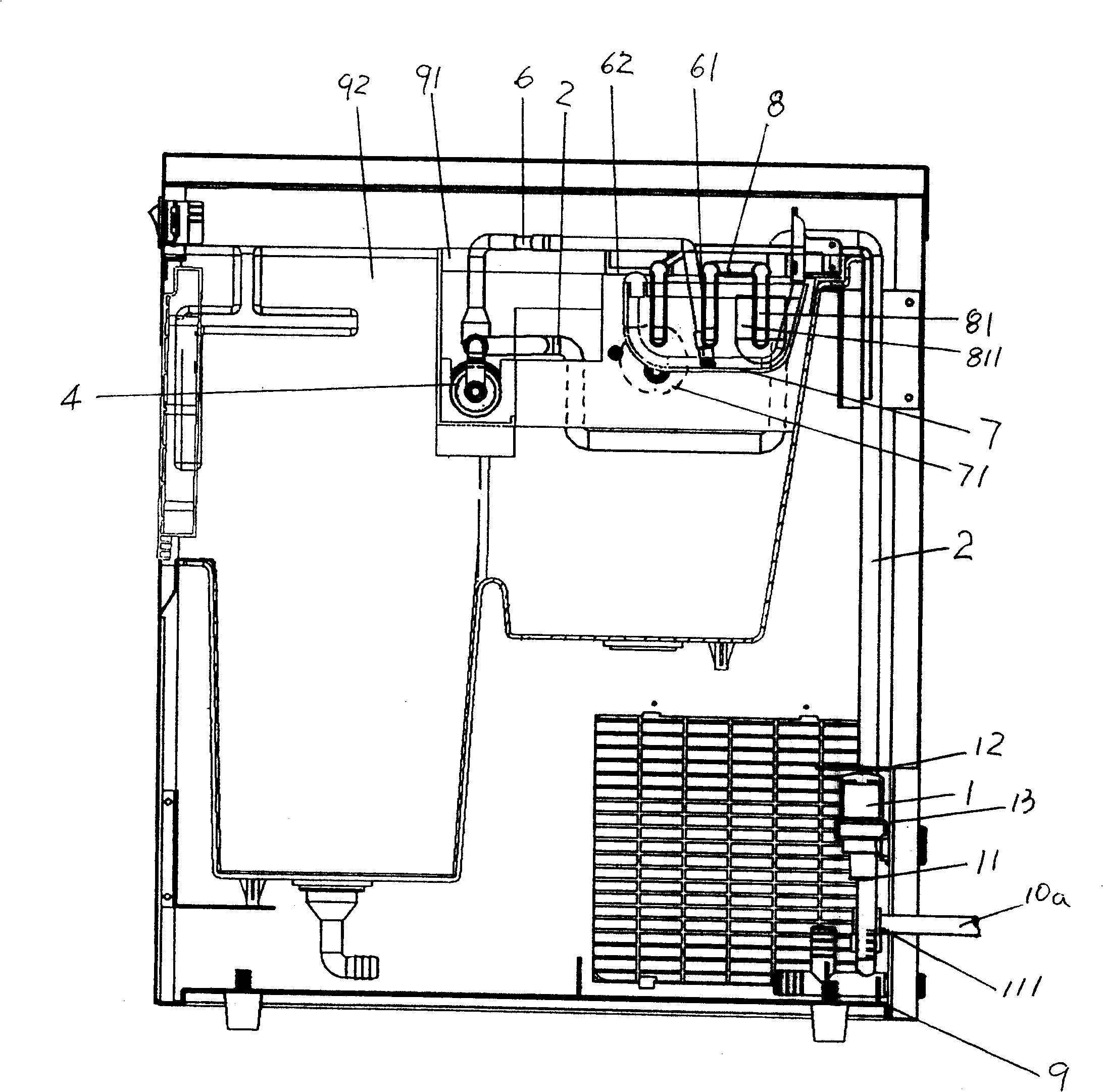 Water circulation mechanism for ice making machine