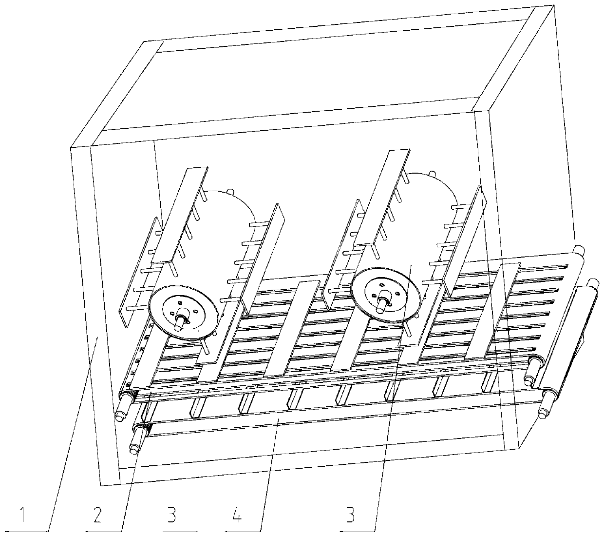 Bridge-crossing conveying vibrating-pressing threshing device of combine harvester