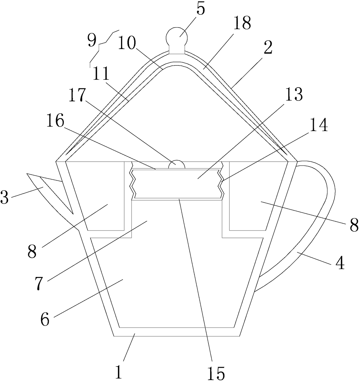 Teapot for steaming tea with condensation layer