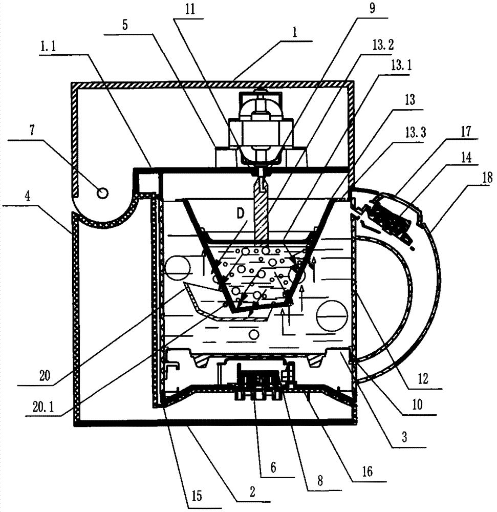 Multifunctional rotarily-brewing kettle